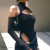 hollow strapless slim half-high collar long-sleeved bottoming bodysuit Nihaostyles wholesale clothing vendor NSXPF74876