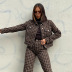 houndstooth lapel cardigan jacket and pants suit Nihaostyles wholesale clothing vendor NSXPF74890