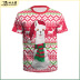 Camiseta de manga corta con cuello redondo y estampado digital de patrón de alpaca para mujer de Navidad NSNDB71143