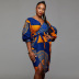 African ethnic style v-neck lantern sleeve dress nihaostyles clothing wholesale NSMDF71149