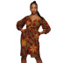 African ethnic style v-neck lantern sleeve dress nihaostyles clothing wholesale NSMDF71149