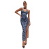 women s split legs long printed slim dress nihaostyles clothing wholesale NSXPF71166