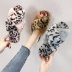 women s cross strap Furry leopard print slippers nihaostyles clothing wholesale NSKJX71186