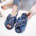 women s cross strap Furry leopard print slippers nihaostyles clothing wholesale NSKJX71186
