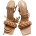 square toe woven high-heeled sandals Nihaostyles wholesale clothing vendor NSYBJ71224