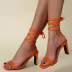 fashion solid color leg tie heeled sandals Nihaostyles wholesale clothing vendor NSYBJ71225