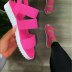Velcro Pink Thick Flat Sandals Nihaostyles wholesale clothing vendor NSYBJ71265
