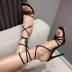Straps Lace-Up Square Toe High-Heeled Sandals NSYBJ71270