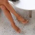 High-Heeled Flip-Flops Square Toe Sandals NSYBJ71271