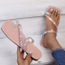 rhinestone pink square head flat sandals Nihaostyles wholesale clothing vendor NSYBJ71272
