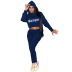 hooded letter printed sweater two-piece set Nihaostyles wholesale clothing vendor NSJCF71328