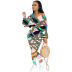 fashion leopard pattern stitching multicolor clothing two-piece set Nihaostyles wholesale clothing vendor NSJCF71338