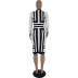 stripe skirt two-piece set Nihaostyles wholesale clothing vendor NSJCF71348