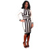 stripe skirt two-piece set Nihaostyles wholesale clothing vendor NSJCF71348
