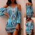 women s summer print round neck short-sleeved suspender dress nihaostyles clothing wholesale NSZH71389