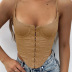 female corduroy sling slim short camisole nihaostyles clothing wholesale NSFLY71406