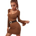 twist knitted long-sleeved dress wholesale Nihaostyles clothing vendor NSYSQ71415