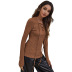 v-neck straps slim long-sleeved T-shirt twist knit top bottoming shirt wholesale women clothing Nihaostyles NSYSQ71428