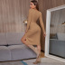cup-shaped slit long-sleeved slim dress wholesale women clothing Nihaostyles NSYSQ71449