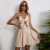 lace bow knot cotton and linen sling dress wholesale women clothing Nihaostyles NSYSQ71450