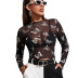 mesh butterfly long-sleeved T-shirt wholesale women clothing Nihaostyles NSYSQ71494