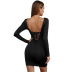 Hollow Slim Knit Long Sleeve Dress wholesale women clothing Nihaostyles NSYSQ71496