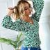 floral loose V-neck lantern sleeve long-sleeved blouse wholesale women clothing Nihaostyles NSYSQ71502
