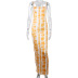 vestido largo halter delgado con tirantes estampados al por mayor vendedor de ropa de Nihaostyles NSJYF71550