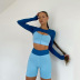 solid color round neck long-sleeved T-shirt hip shorts set wholesale Nihaostyles clothing vendor NSJYF71552