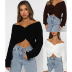 high-waist solid color long-sleeved pullover sweater nihaostyles clothing wholesale NSXIA75358