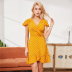 women s V-neck polka dot print short dress nihaostyles clothing wholesale NSXIA75366
