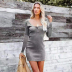 women s solid color knitted long-sleeved dress nihaostyles clothing wholesale NSXIA75348