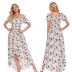 women s halter print irregular split dress nihaostyles clothing wholesale NSXIA75334