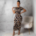 leopard printing short-sleeved dress Nihaostyles wholesale clothing vendor NSMDJ75037