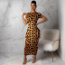 leopard printing short-sleeved dress Nihaostyles wholesale clothing vendor NSMDJ75037