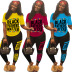 multi-color printing stitching t-shirt set Nihaostyles wholesale clothing vendor NSMDJ75061