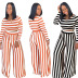 casual striped multicolor top set Nihaostyles wholesale clothing vendor NSMDJ75092