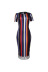 striped fringed short-sleeved dress Nihaostyles wholesale clothing vendor NSMDJ75101