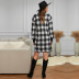  Plaid Lantern Sleeve Round Neck Dress nihaostyles clothing wholesale NSXPF75107