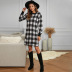 Plaid Lantern Sleeve Round Neck Dress nihaostyles clothing wholesale NSXPF75107
