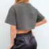 women s letter embroidered short T-shirt nihaostyles clothing wholesale NSXPF75133