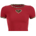 women s leopard print heart slim short cropped T-shirt nihaostyles clothing wholesale NSXPF75139
