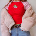 Women s Slim Strawberry Embroidered Short Sleeve T-shirt nihaostyles clothing wholesale NSXPF75143