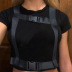 women s irregular bag buckle slim short T-shirt nihaostyles clothing wholesale NSXPF75145