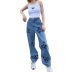 Jeans sueltos con estampado de mariposas de cintura alta NSXPF75157