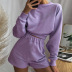 women s pure color long-sleeved sweatshirt and shorts suit nihaostyles clothing wholesale NSXPF75162