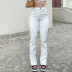 solid color high waist buttocks straight leg jeans nihaostyles clothing wholesale NSXPF75176