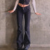 bolsillos laterales de cintura baja para mujer pantalones delgados retro nihaostyles ropa al por mayor NSXPF75178
