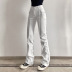 bolsillos laterales de cintura baja para mujer pantalones delgados retro nihaostyles ropa al por mayor NSXPF75178