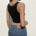 women s sternum print round neck sleeveless slim fit short vest nihaostyles clothing wholesale NSXPF75179